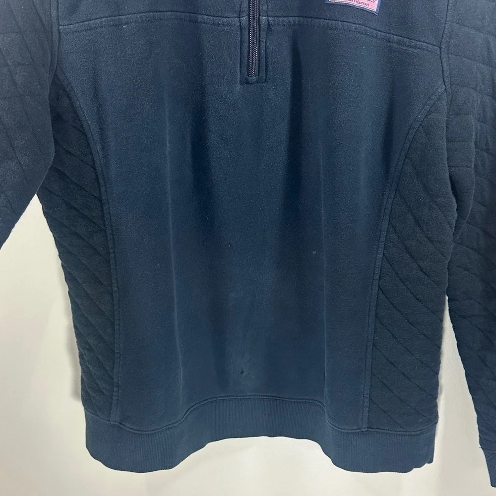 Vineyard Vines Navy Blue Quilted Men's Quarter Zip Long Sleeve Sweatshirt Medium